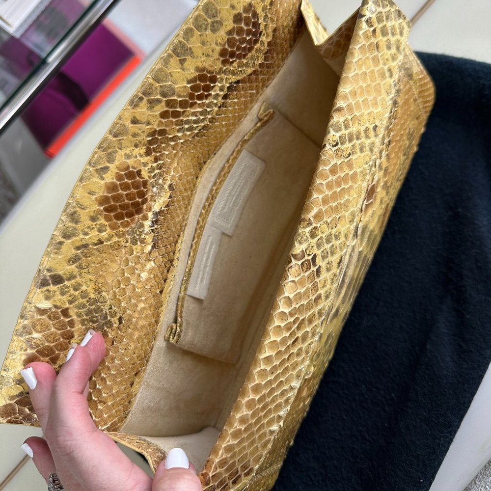 Nancy Gonzalez Gold Python Clutch - image 4